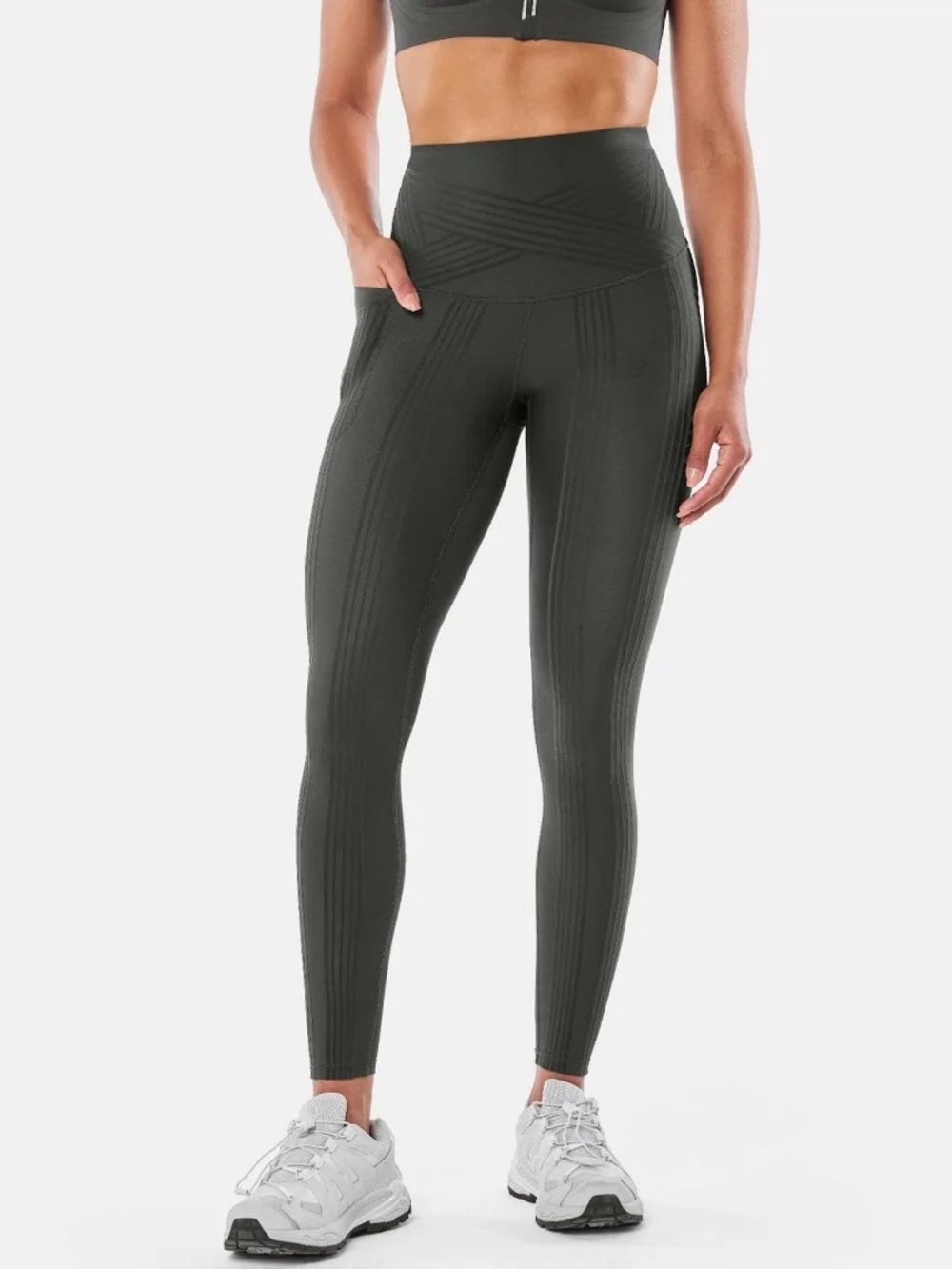 Fanka PowerBand Resistance Leggings in dark gray